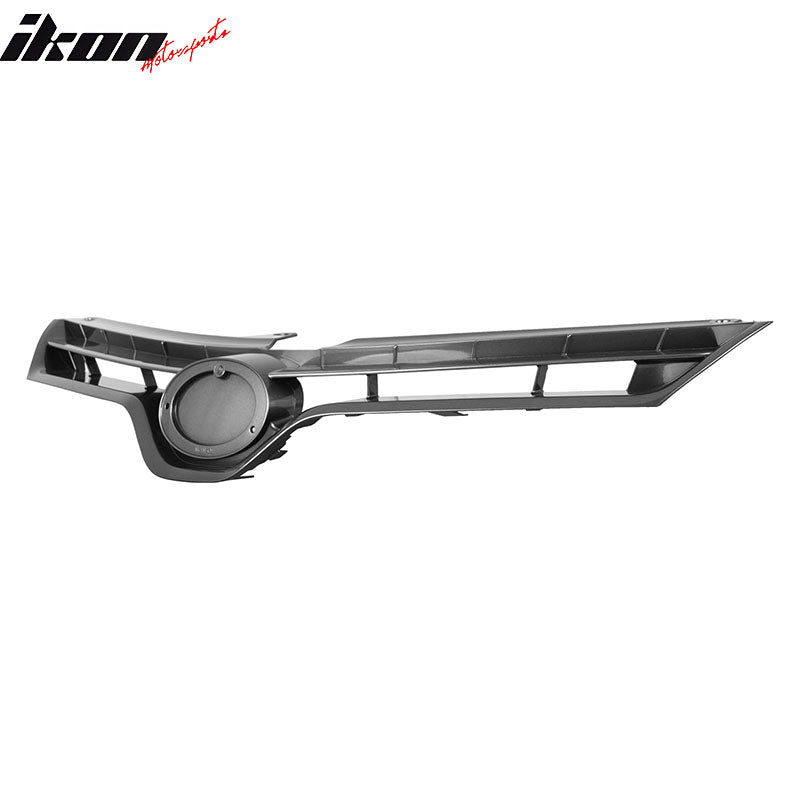 IKON MOTORSPORTS Front Upper Grille, Compatible with 2015-2016 Toyota Corolla LE/ LE Eco, OE Style Silver Gray ABS Replacement Front Bumper Hood Grill