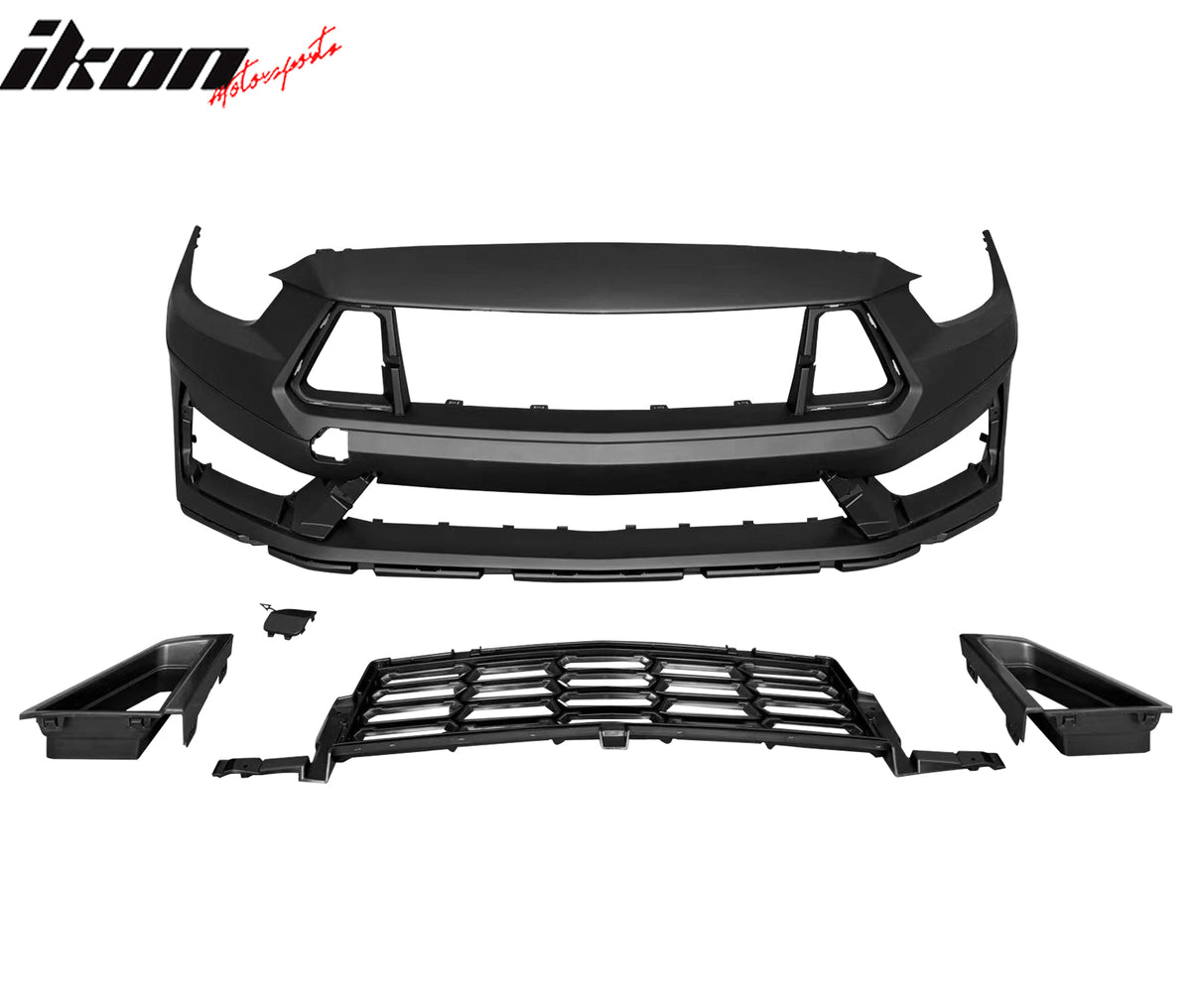 For 15-17 Ford Mustang 24+ Dark Horse Front Bumper Conversion W/Grille Headlight