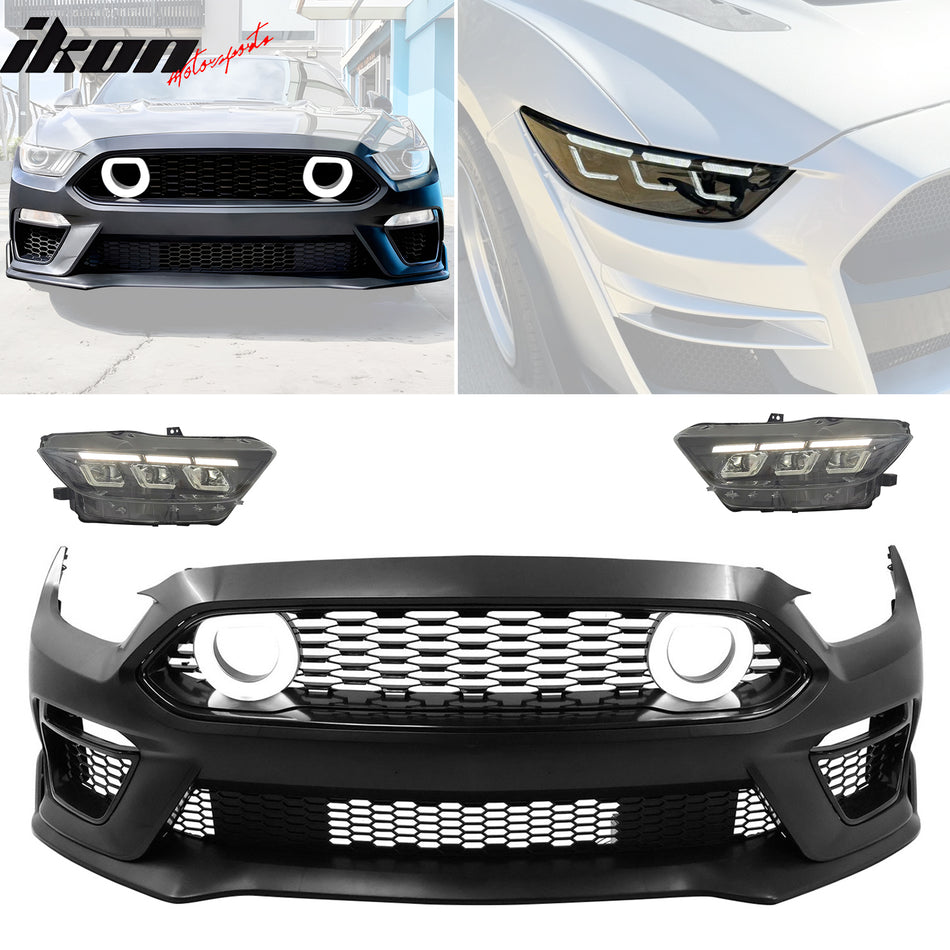 2015-2017 Ford Mustang Front Bumper Cover Led Grille 2024 Headlights