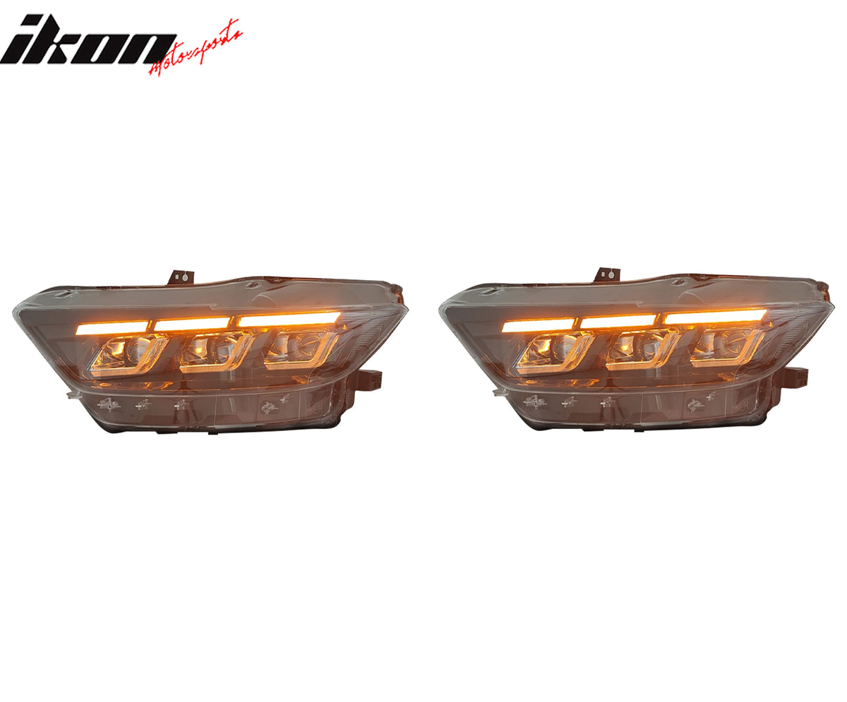 For 15-17 Ford Mustang Mach 1 Style Front Bumper Cover LED Grille 2024 Headlight