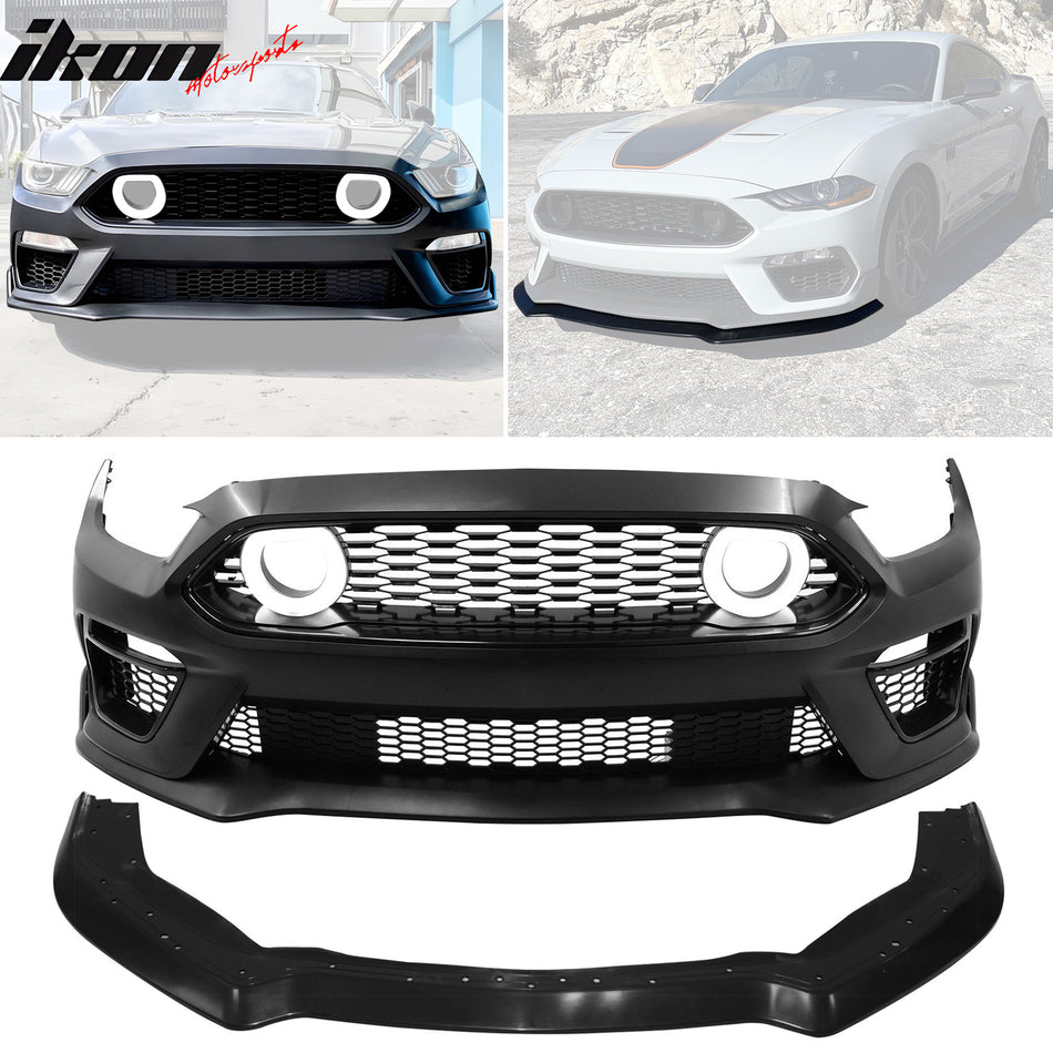 2015-2017 Ford Mustang Front Bumper Cover W/ Chin Lip LED Grille