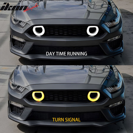 For 15-17 Ford Mustang Mach 1 Style Front Bumper Cover LED Grille 2024 Headlight