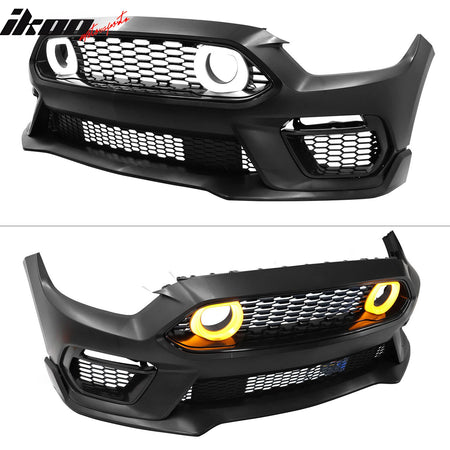 For 15-17 Ford Mustang Mach 1 Style Front Bumper Cover LED Grille 2024 Headlight