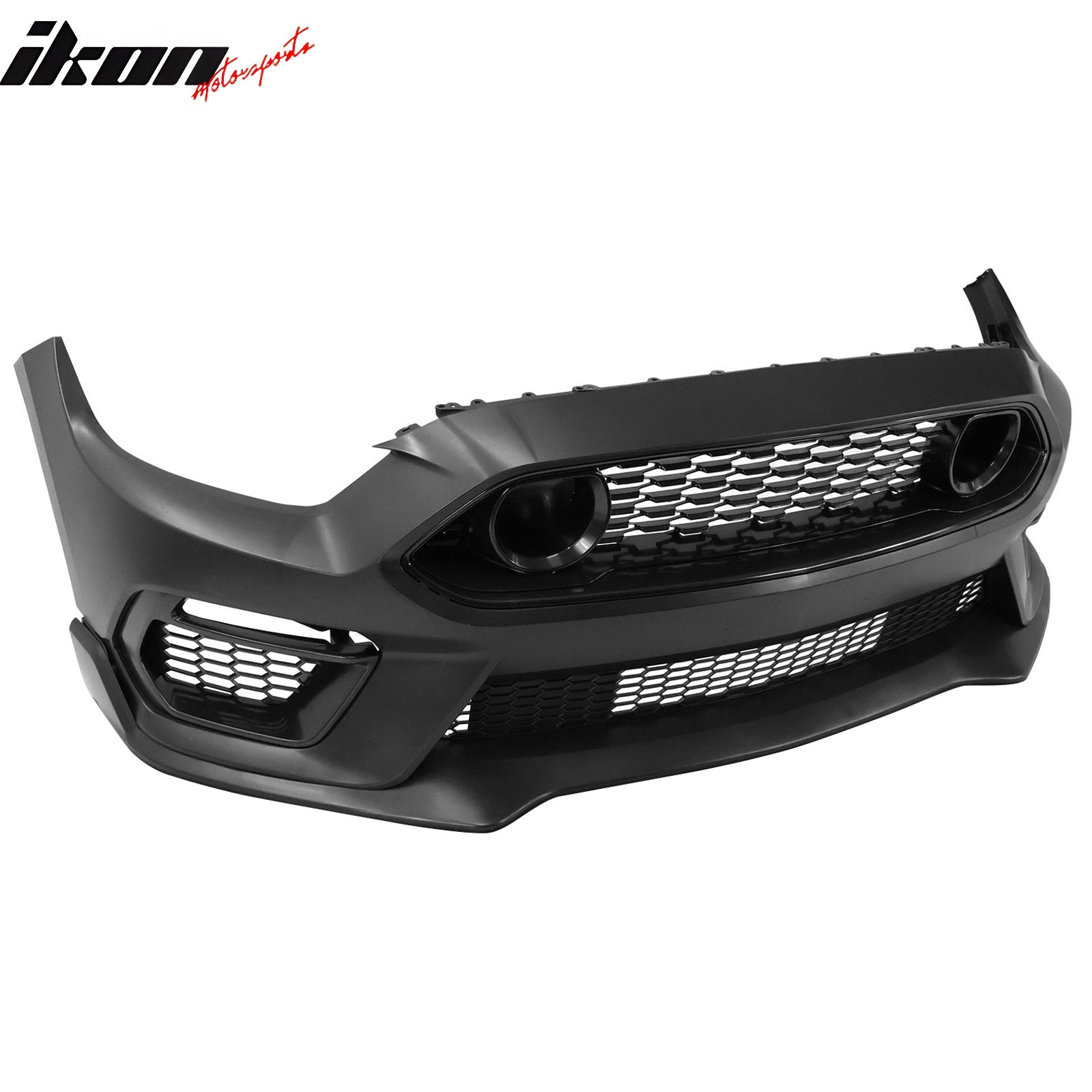 For 15-17 Ford Mustang Mach 1 Style Front Bumper Conversion W/ Lip LED Headlight