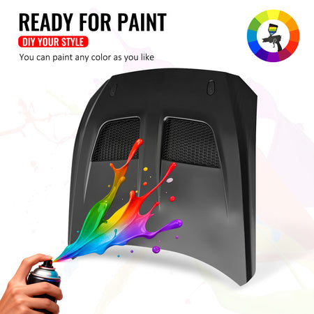 Fits 15-17 Ford Mustang V6/GT/GT350 GTD Style Front Hood Engine Bonnet Aluminum