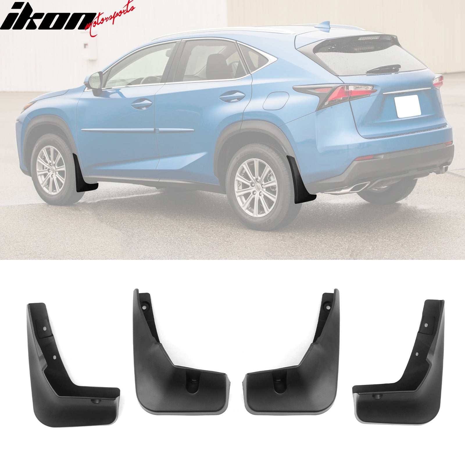 Fits 15-17 Lexus NX200t NX300h Front & Rear Fender Mud Flaps