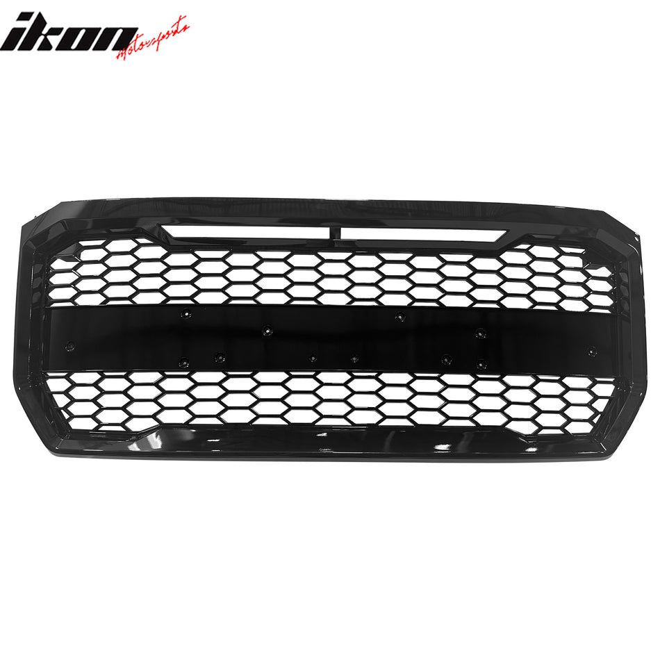 2015-2017 Ford F-150 Raptor Style Gloss Black Front Upper Grille ABS