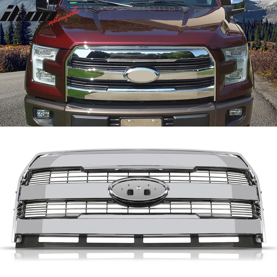 2015-2017 Ford F-150 Lariat / King Ranch Chrome Matte Black ABS Grille
