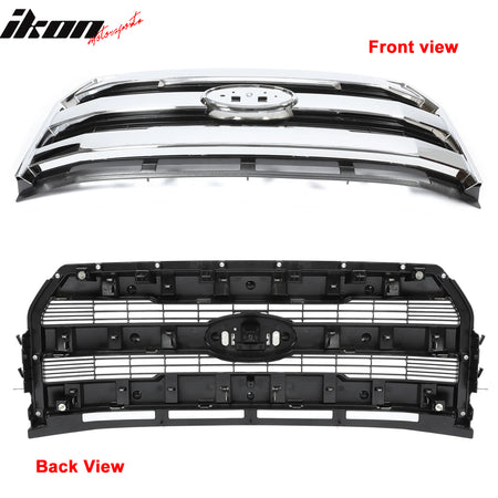 For 15-17 Ford F-150 Lariat King Ranch ABS Bumper Grille Chrome W/ Emblem Recess