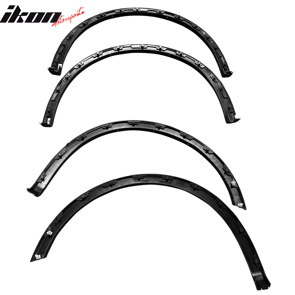 IKON MOTORSPORTS, Fender Flares Compatible With 2015-2017 Ford F-150 F150, 4PCS Driver Passenger Side Replacement Fender Flare Wheel Protector Exterior Auto Parts OE Style PP Black