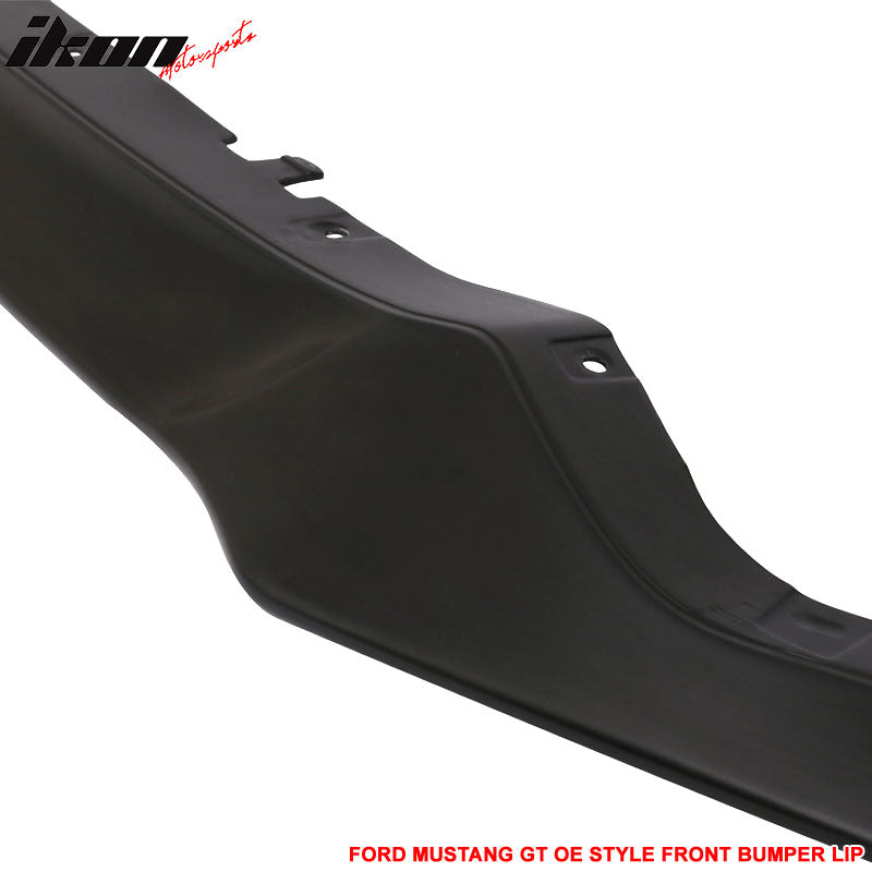 Unpainted Black GT Style Front Bumper Lip Spoiler For 2015-2017 Ford Mustang | PP Plastic