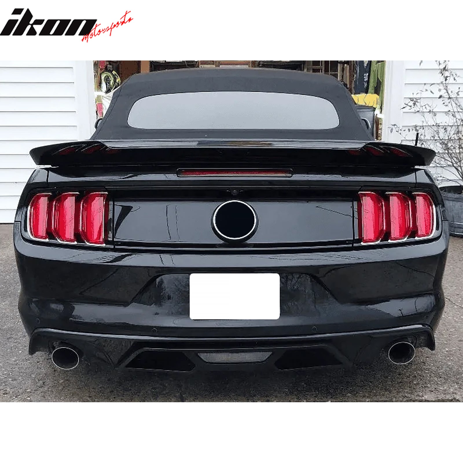 Fits 15-17 Ford Mustang GT500 Style Rear Bumper Lip Diffuser PP 4PCS Gloss Black