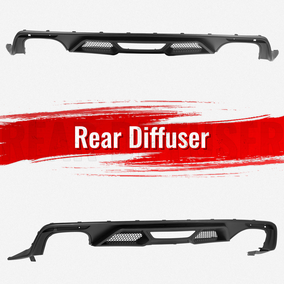 Fits 15-17 Ford Mustang GT500 Style Rear Bumper Lip Diffuser PP 4PCS Matte Black