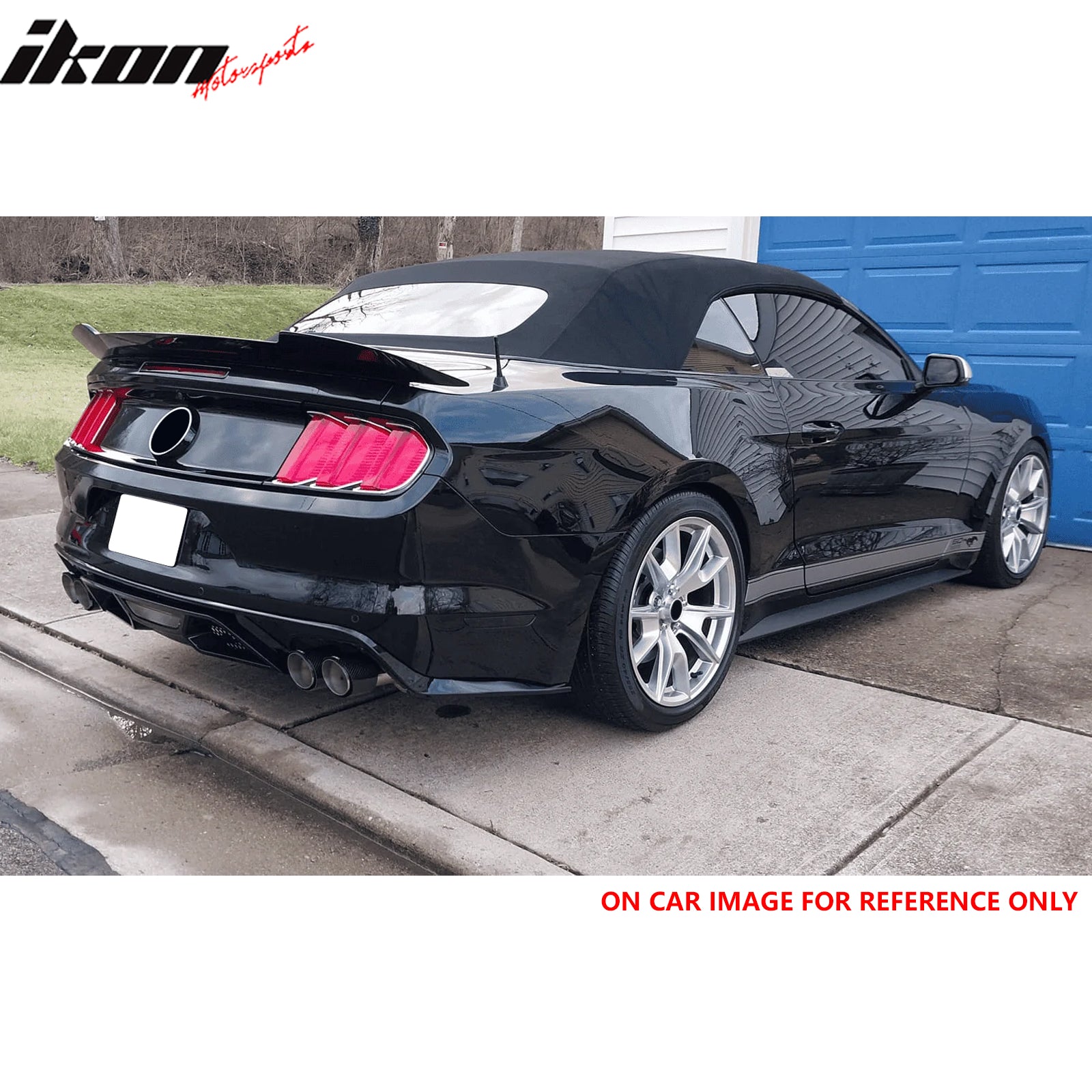Fits 15-17 Ford Mustang GT500 Style Rear Bumper Lip Diffuser PP 4PCS Matte Black