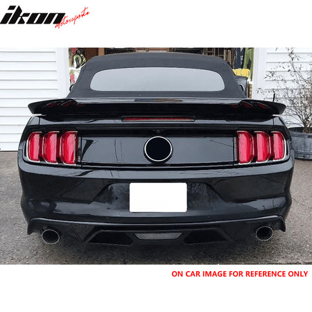Fits 15-17 Ford Mustang GT500 Style Rear Bumper Lip Diffuser PP 4PCS Matte Black