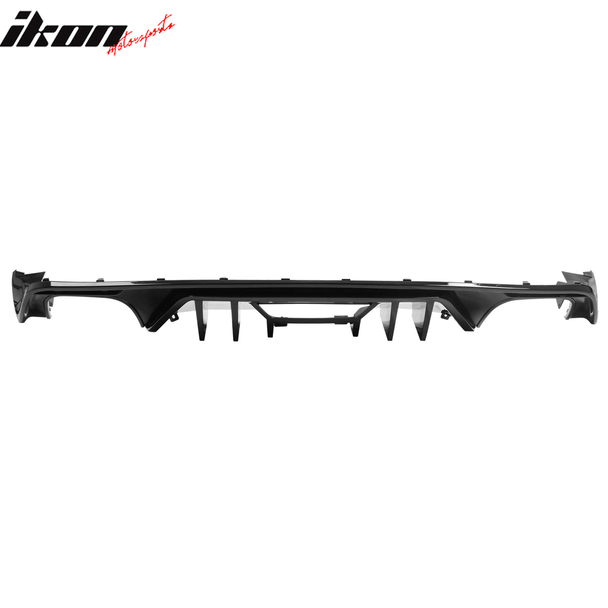 IKON MOTORSPORTS Rear Bumper Lip, Compatible with 2015-2017 Ford Mustang GT V6 Convertible Coupe 2DR, Rock Style PP Shark Fin Rear Lower Spoiler Air Dam Chin Valance Splitter 4PCS