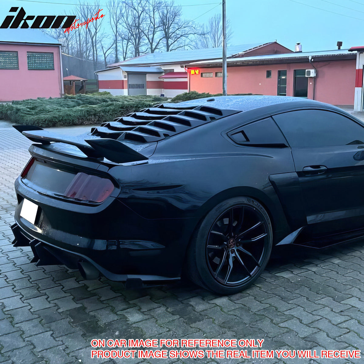 Fits 15-17 Ford Mustang Speed Style Rear Bumper Lip Diffuser PP 4PCS Gloss Black
