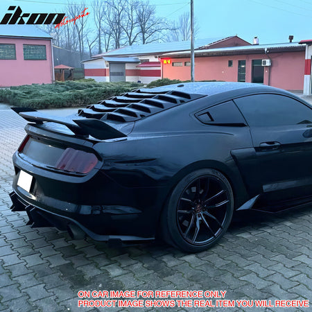Fits 15-17 Ford Mustang Speed Style Rear Bumper Lip Diffuser PP 4PCS Gloss Black