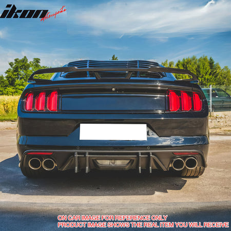 Fits 15-17 Ford Mustang Speed Style Rear Bumper Lip Diffuser PP 4PCS Gloss Black