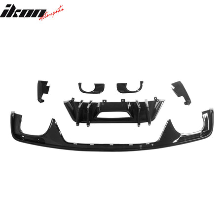 Fits 15-17 Ford Mustang Speed Style Rear Bumper Lip Diffuser PP 4PCS Gloss Black