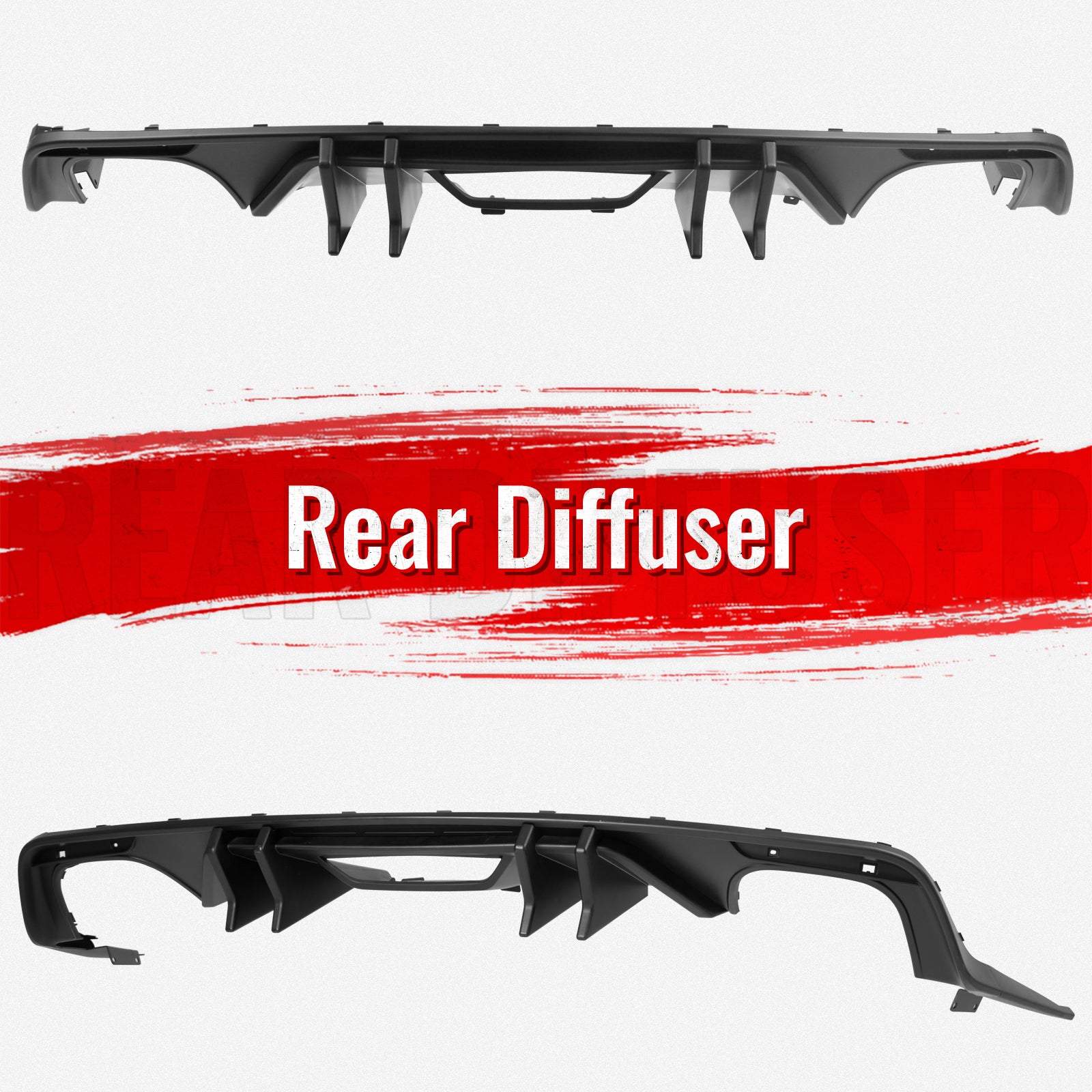 Fits 15-17 Ford Mustang Speed Style Rear Bumper Lip Diffuser PP 4PCS Matte Black