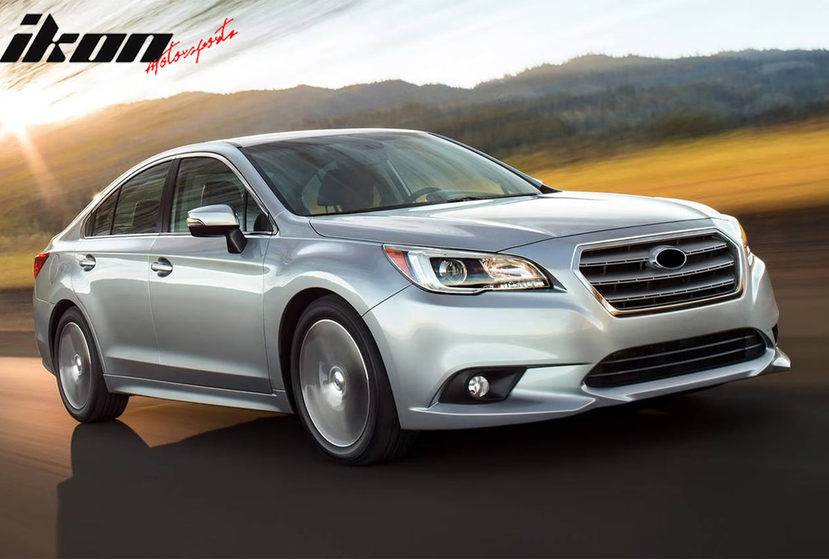 IKON MOTORSPORTS Front Lower Grille, Compatible with 2015-2017 Subaru Legacy, OE Style Unpainted Black ABS Plastic Replacement Front Bumper Hood Grill