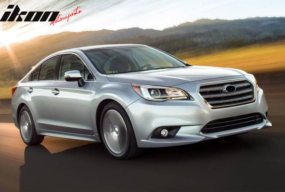 IKON MOTORSPORTS Front Lower Grille, Compatible with 2015-2017 Subaru Legacy, OE Style Unpainted Black ABS Plastic Replacement Front Bumper Hood Grill