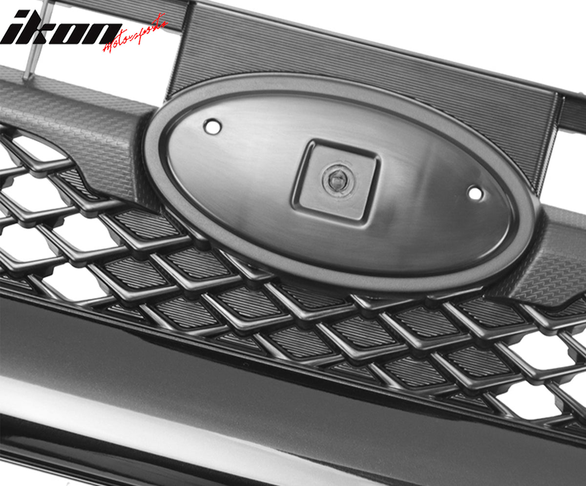 Fits 15-17 Subaru WRX STI 4DR OE Style Front Bumper Upper Grille Gloss Black ABS