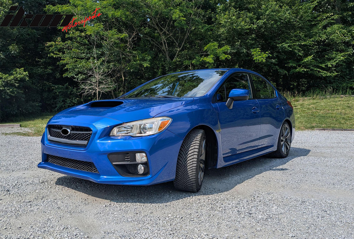 IKON MOTORSPORTS Front Lower Grille, Compatible with 2015-2017 Subaru WRX & WRX STI, OE Style Unpainted Black ABS Plastic Replacement Front Bumper Hood Grill