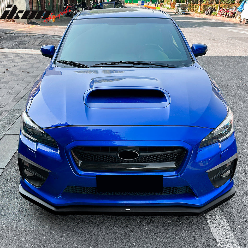 IKON MOTORSPORTS, Front Canards Replacement Compatible With 2015-2017 Subaru WRX & WRX STI Only, IKON Style Carbon Fiber Print ABS Plastic Front Bumper Side Canards Dive Planes Fin 2PCS
