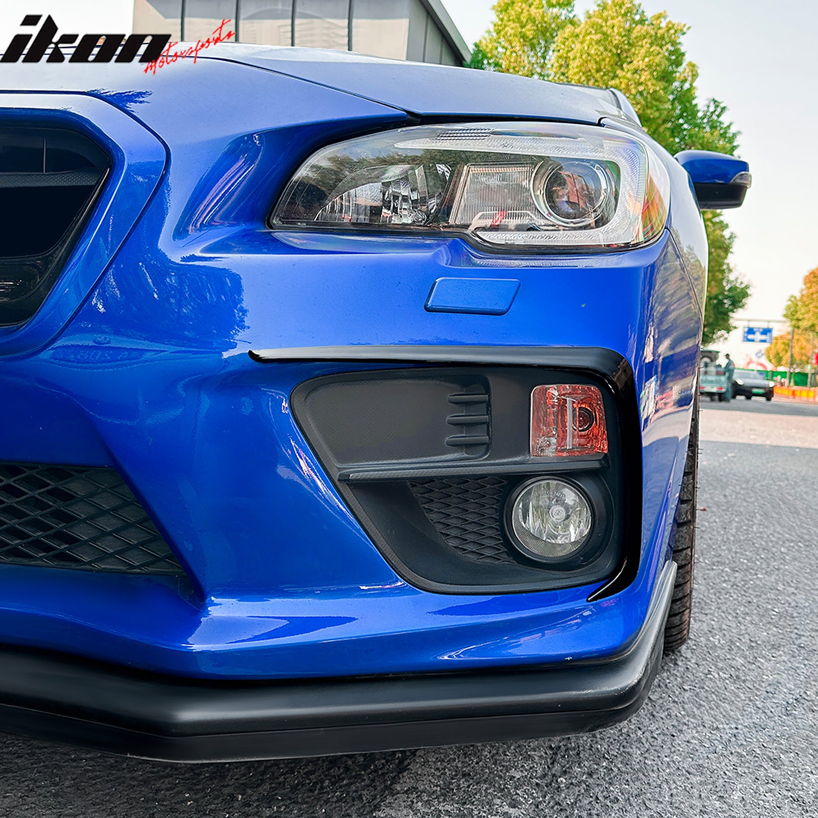 IKON MOTORSPORTS, Front Canards Replacement Compatible With 2015-2017 Subaru WRX & WRX STI Only, IKON Style Gloss Black ABS Plastic Front Bumper Side Canards Dive Planes Fin 2PCS