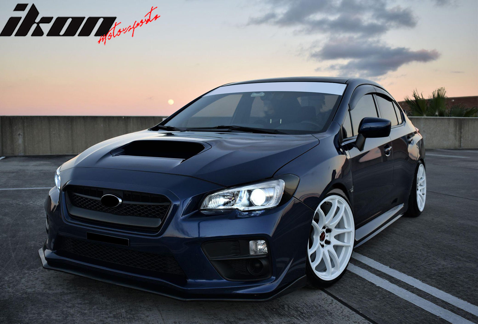 スバルWRX-STI-UAB Fits 15-21 Subaru WRX STI V-Limited Style Front Bumper Lip Spoiler