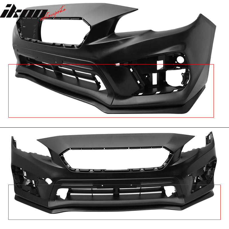 For 15-21 Subaru WRX STI HD Style Front Bumper Lip Spoiler Splitter Unpainted PU