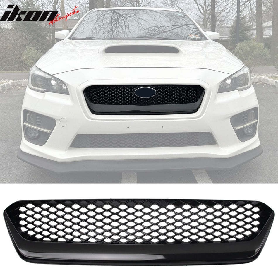 2015 - 2017 Subaru WRX Gloss Black JDM Style Front Bumper Grille ABSJDM StyleIkon Motorsports
