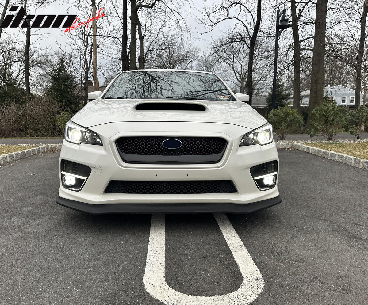 IKON MOTORSPORTS Front Upper Grille, Compatible with 2015-2017 Subaru WRX STI & WRX, JDM Style Gloss Black ABS Plastic Replacement Front Bumper Hood Grill 1PC