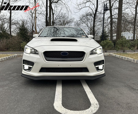 IKON MOTORSPORTS Front Upper Grille, Compatible with 2015-2017 Subaru WRX STI & WRX, JDM Style Gloss Black ABS Plastic Replacement Front Bumper Hood Grill 1PC