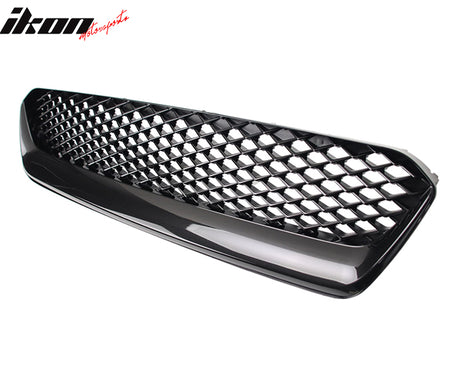Fits 15-17 Subaru WRX STI JDM Style Front Bumper Upper Grille Gloss Black ABS