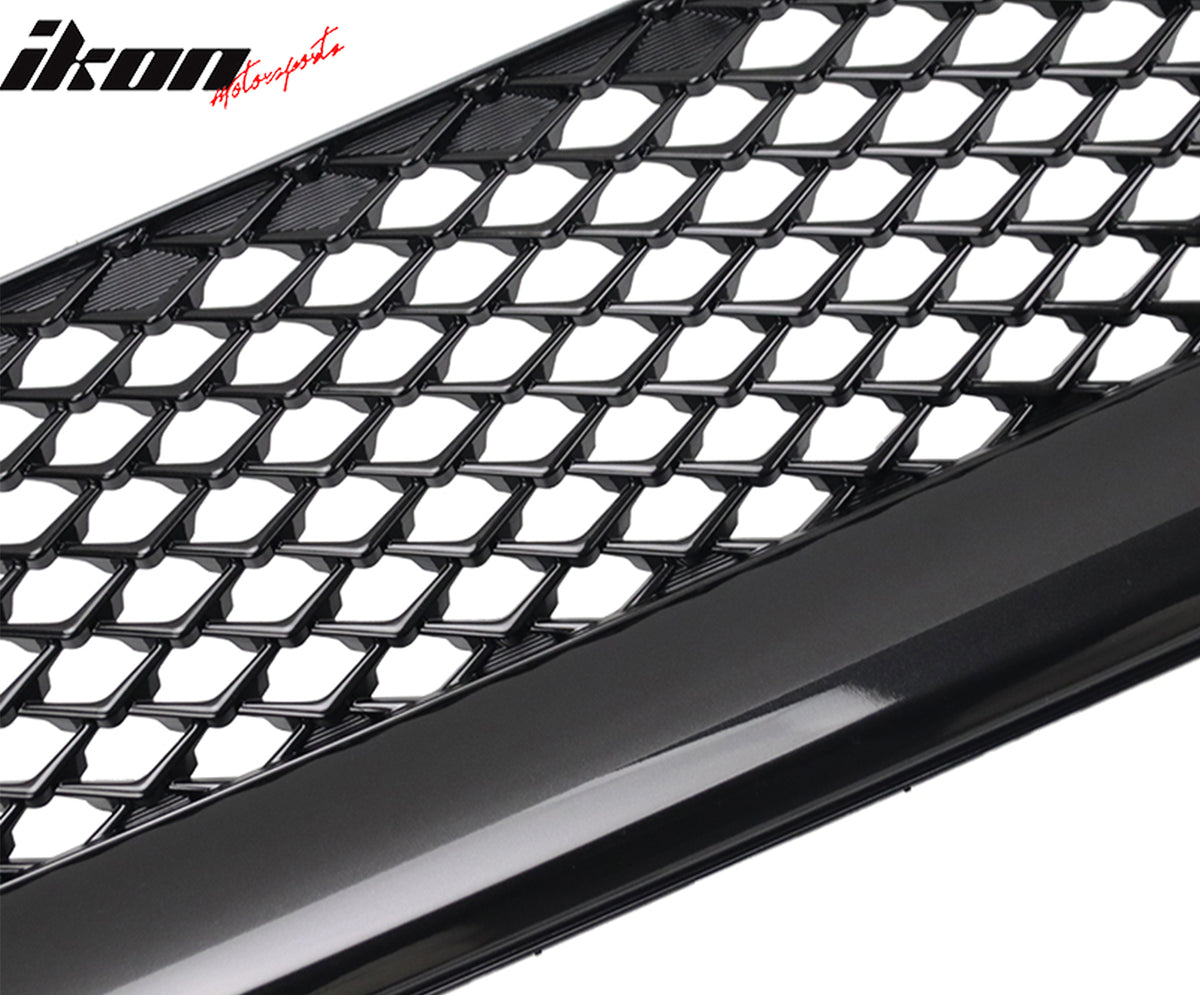 Fits 15-17 Subaru WRX STI JDM Style Front Bumper Upper Grille Gloss Black ABS