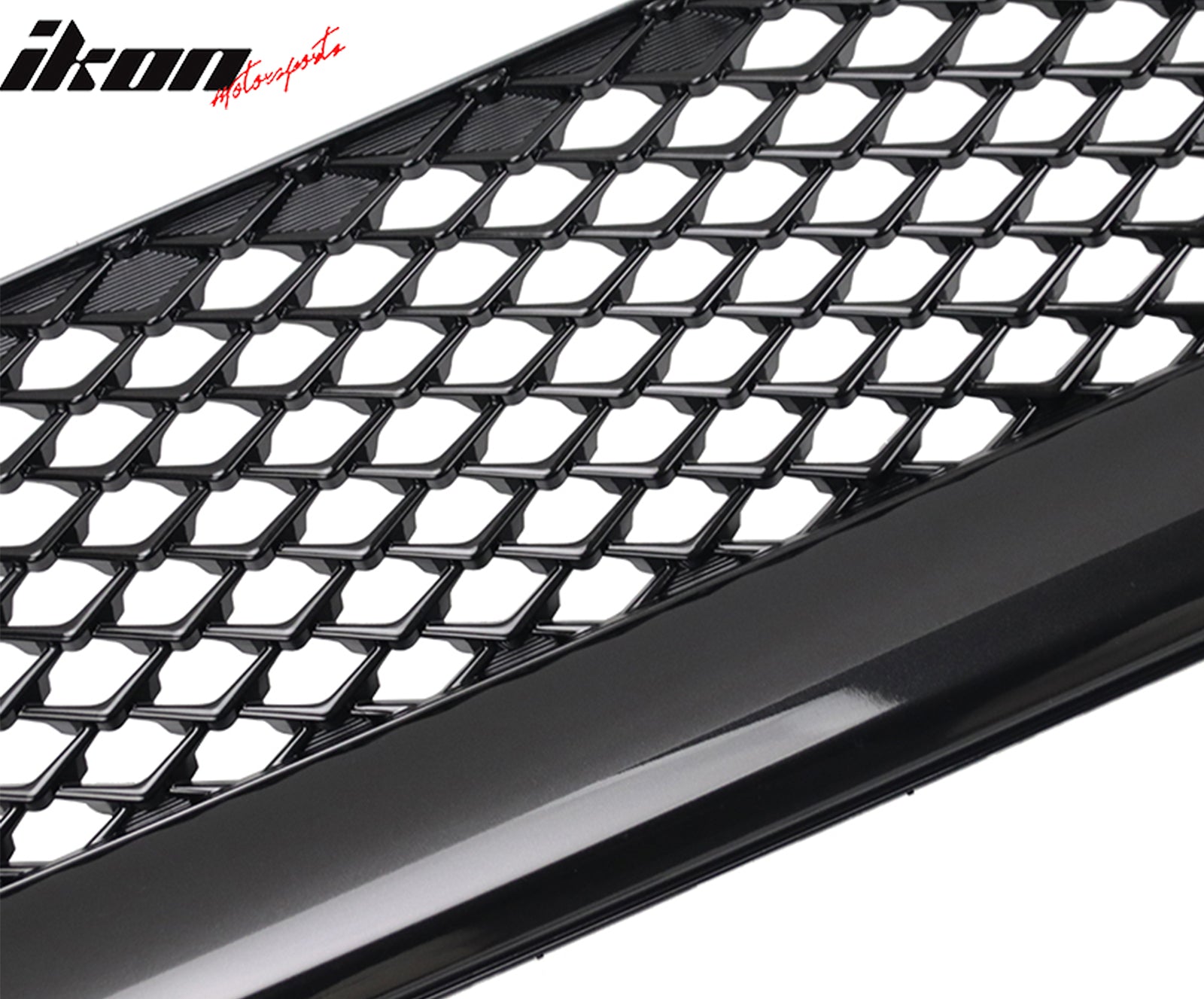 Fits 15-17 Subaru WRX STI JDM Style Front Bumper Upper Grille Gloss Black ABS