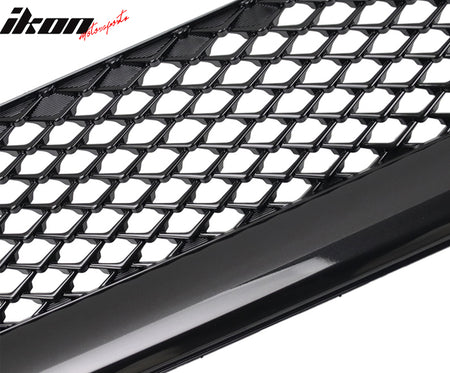 Fits 15-17 Subaru WRX STI JDM Style Front Bumper Upper Grille Gloss Black ABS