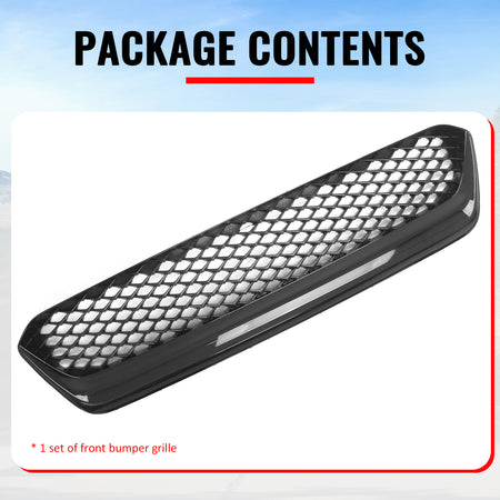 Fits 15-17 Subaru WRX STI JDM Style Front Bumper Upper Grille Gloss Black ABS
