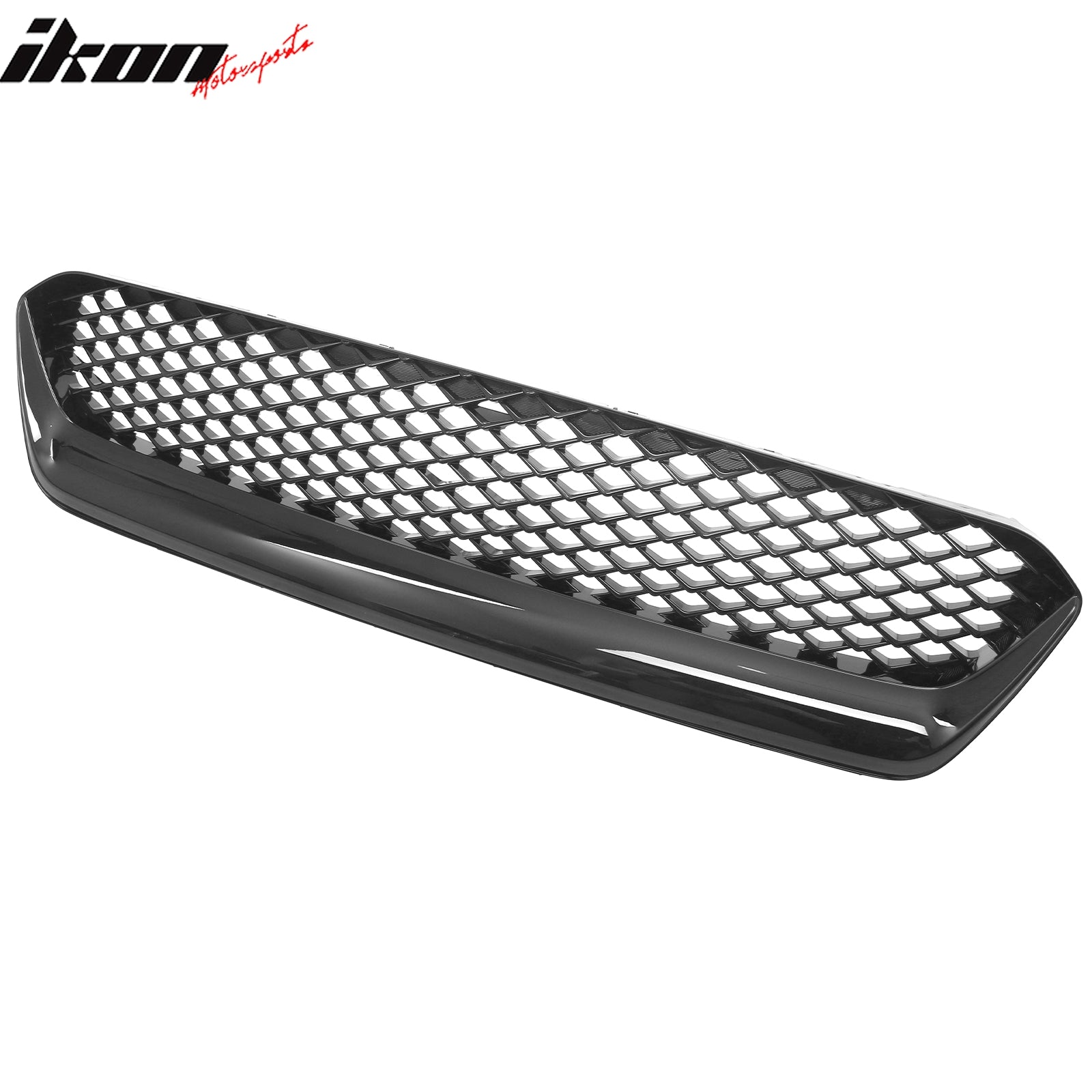 Fits 15-17 Subaru WRX STI JDM Style Front Bumper Upper Grille Gloss Black ABS