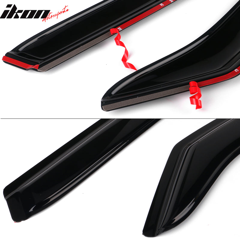 4-Piece Smoke Window Visors For 2015-2017 Toyota Camry Sedan - Tape-On Style