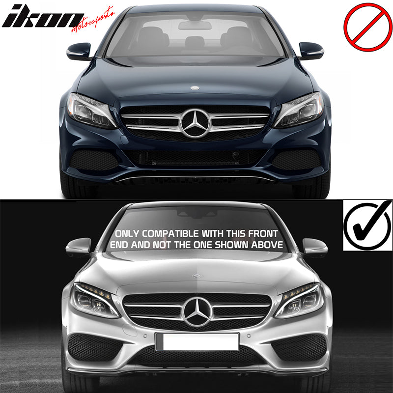 Fit 15-18 Benz W205 C-Class Sport C63 DP Style Front Bumper Lip Kit Unpainted PU