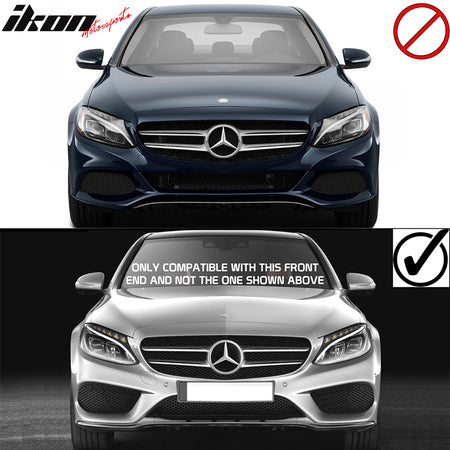 Fit 15-18 Benz W205 C-Class Sport C63 DP Style Front Bumper Lip Kit Unpainted PU