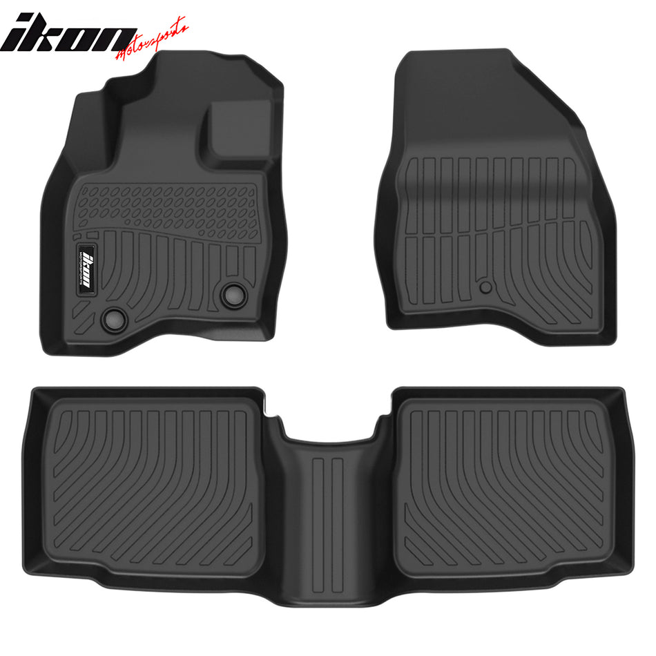 2015-2019 Ford Explorer 3D TPE All Weather Waterproof Anti-Slip Front Rear Driver Passenger Side Interior Floor Mats Cargo Liner Carpets 3PCS