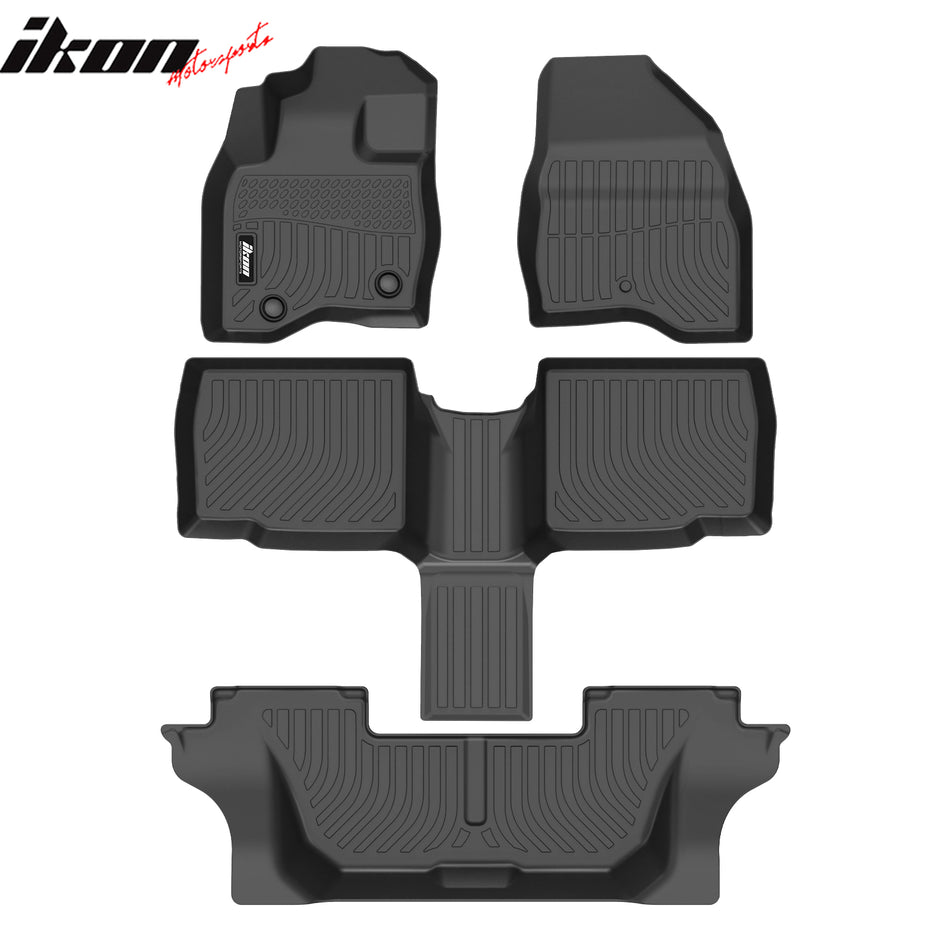 2015-2019 Ford Explorer W/6 Seats (Bucket Seat) 3D TPE All Weather Waterproof Anti-Slip  Driver Passenger Side Interior Floor Mats Cargo Liner Carpets