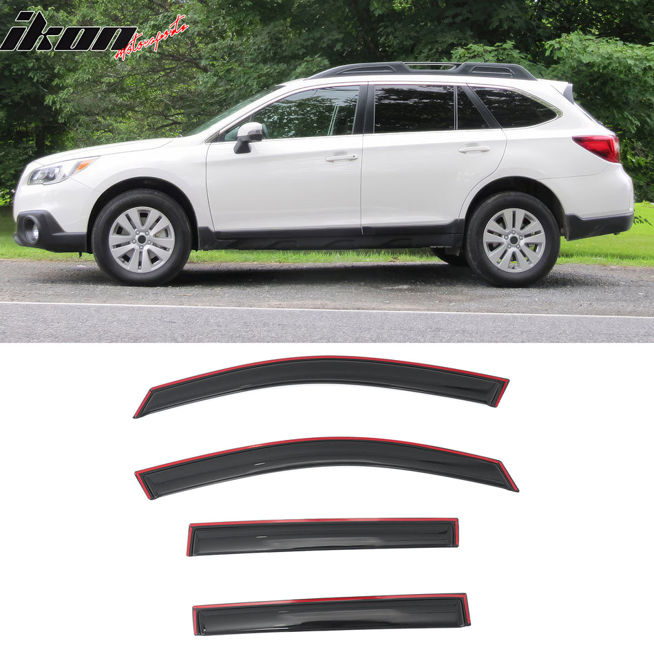 2015-2019 Subaru Outback Window Visors In Channel Sun Rain Guard 4PC