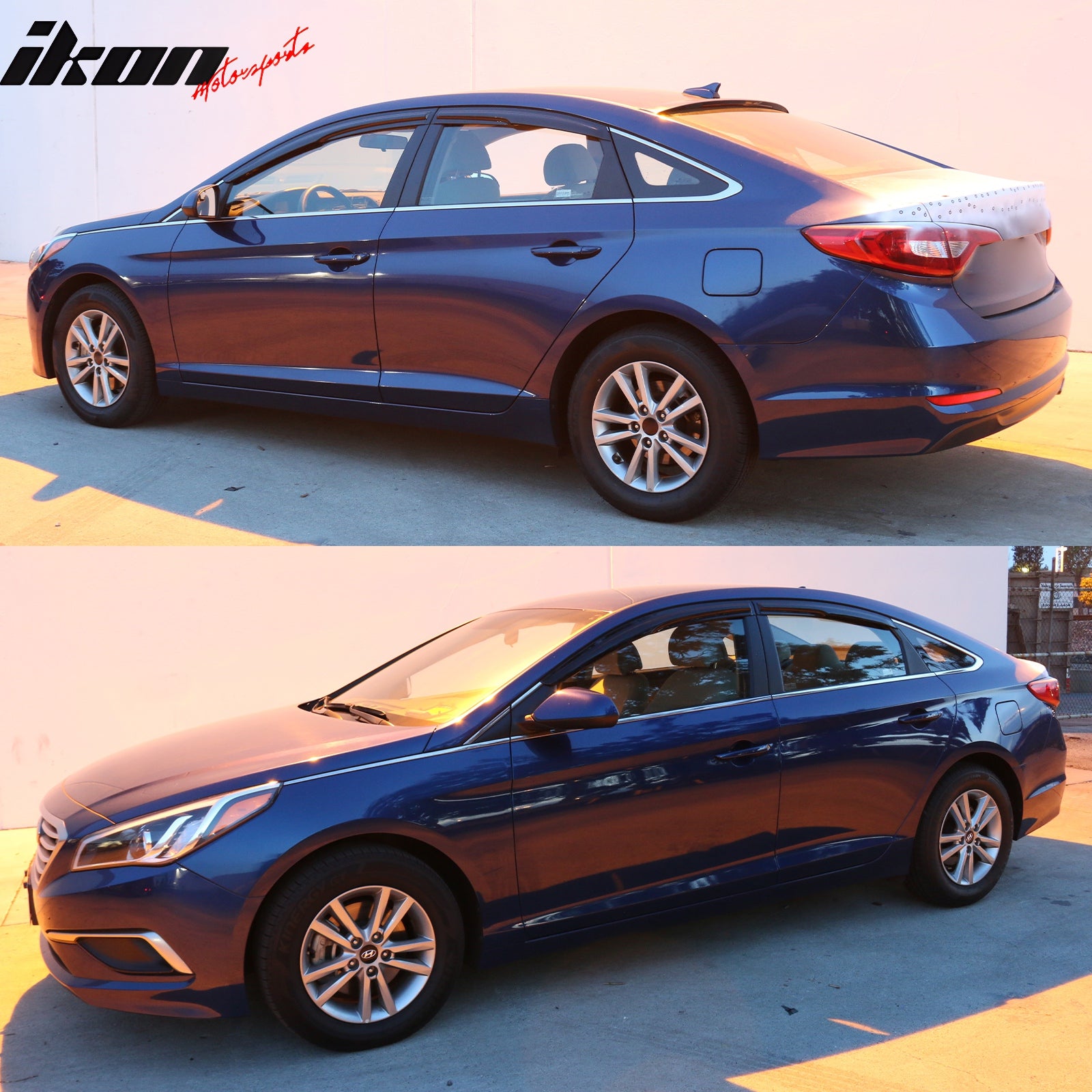 Fits 15-19 Hyundai Sonata Mugen Style Acrylic Window Visors Sun Rain Guard 4PC