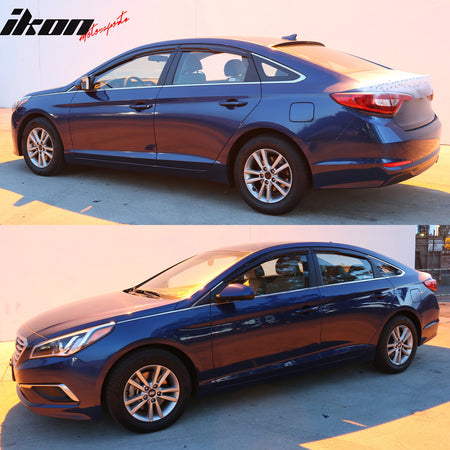 Fits 15-19 Hyundai Sonata Mugen Style Acrylic Window Visors Sun Rain Guard 4PC